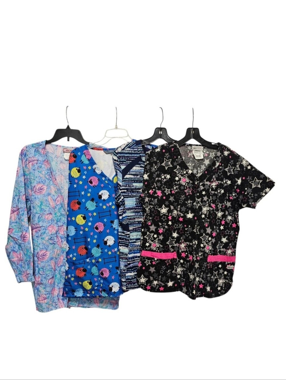 Bundle Scrub Tops Jacket Large Mixed Brands Floral Animal Print Abstract Stars